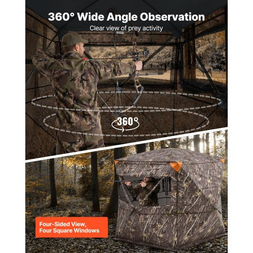 Hunting Blind 45 Person See Through Ground Blinds with Carrying Bag 360