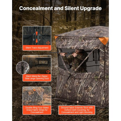 Hunting Blind 45 Person See Through Ground Blinds with Carrying Bag 360