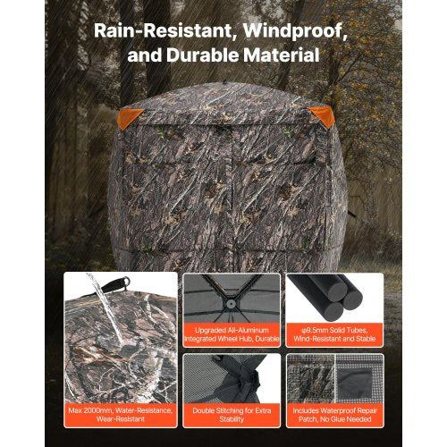 Hunting Blind 45 Person See Through Ground Blinds with Carrying Bag 270