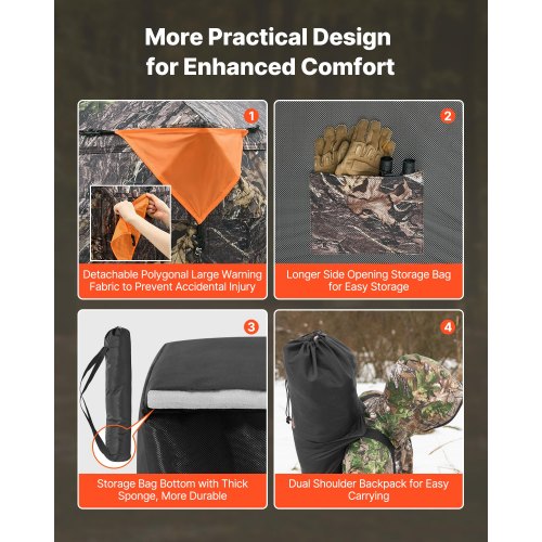 Hunting Blind 45 Person See Through Ground Blinds with Carrying Bag 270