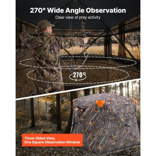 Hunting Blind 270° See Through Ground Blind 45 Person Pop Up Deer Blind