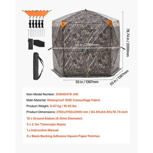 Hunting Blind 67 Person Ground Blinds with Carrying Bag Portable