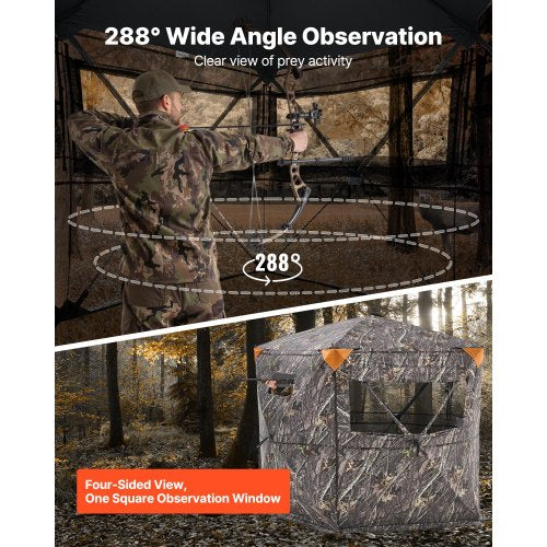 Hunting Blind 67 Person 288 Degree 5 Side SeeThrough Ground Blinds