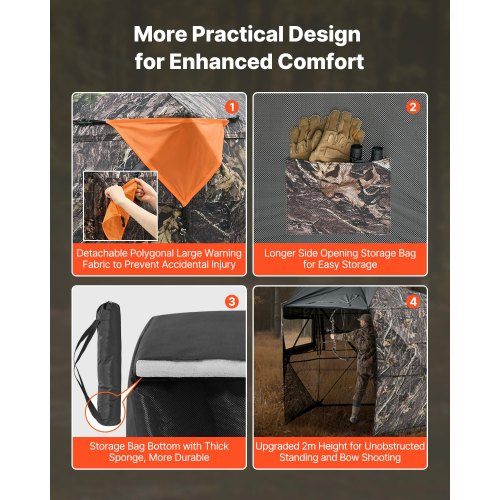 Hunting Blind 67 Person 288 Degree 5 Side SeeThrough Ground Blinds