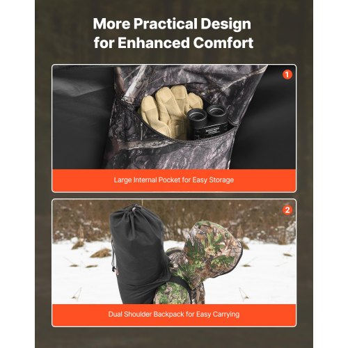 Hunting Blind Single Person Ground Blinds with Carrying Bag Portable