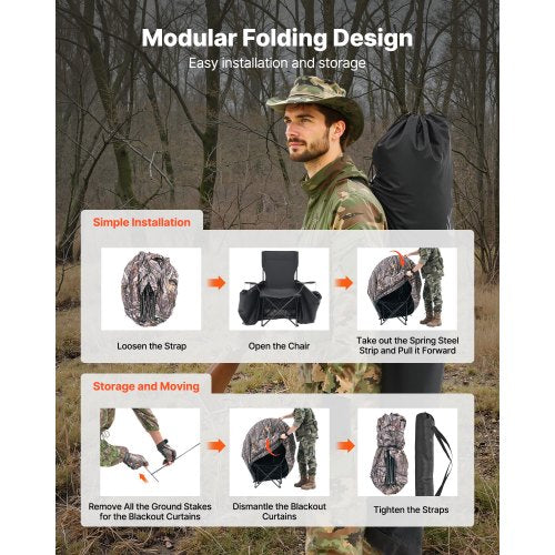 Hunting Blind Single Person Ground Blinds with Carrying Bag Portable