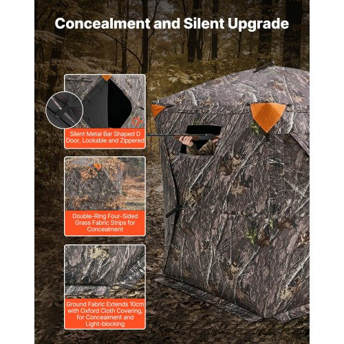 Hunting Blind 270° Ground Blind 12 Person Pop Up Deer Blind for Hunting
