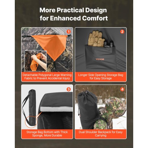 Hunting Blind 270° Ground Blind 12 Person Pop Up Deer Blind for Hunting
