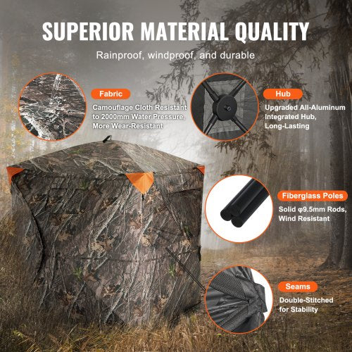 Hunting Blind 270° See Through Ground Blind 23 Person Pop Up Deer Blind