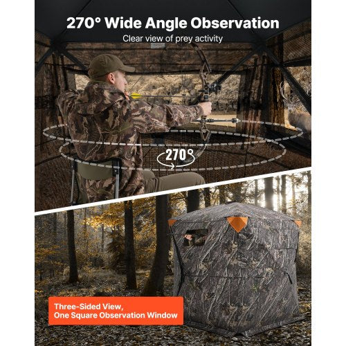 Hunting Blind 270° See Through Ground Blind 12 Person Pop Up Deer Blind