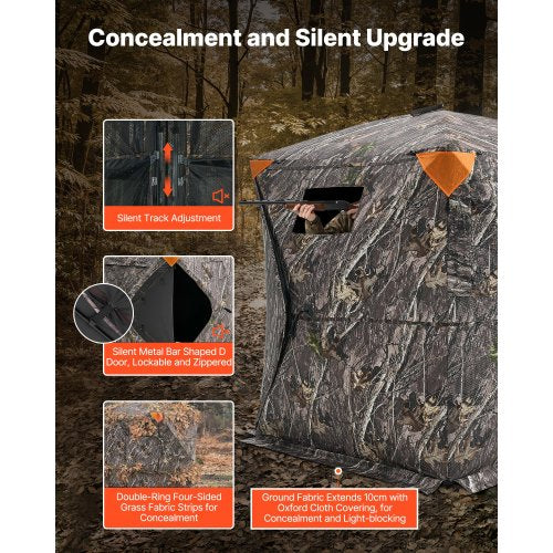 Hunting Blind 270° See Through Ground Blind 12 Person Pop Up Deer Blind
