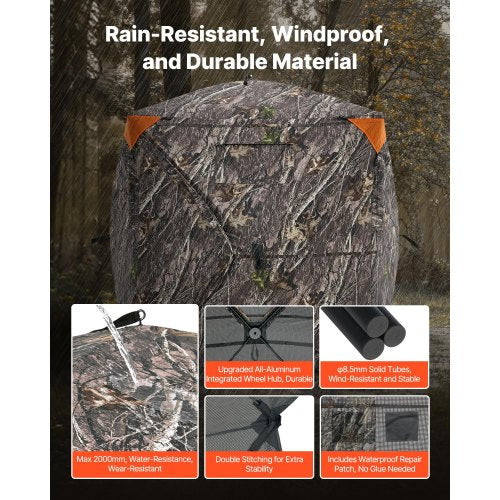 Hunting Blind 270° See Through Ground Blind 12 Person Pop Up Deer Blind