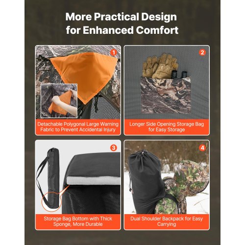 Hunting Blind 270° See Through Ground Blind 12 Person Pop Up Deer Blind