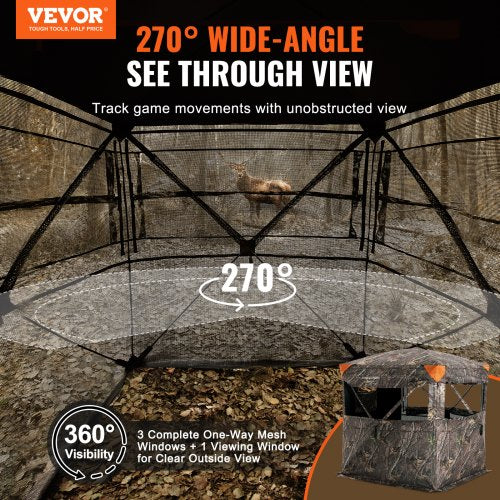 Hunting Blind 270° See Through Ground Blind 23 Person Pop Up Deer Blind