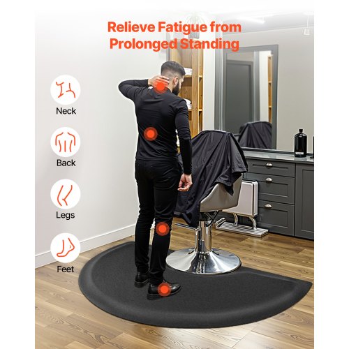 Salon Mat for Hair Stylist 3 x 5 FT Semicircle Salon Chair Mat 12inch