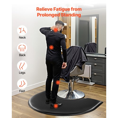 Salon Mat for Hair Stylist 3 x 4 FT Semicircle Salon Chair Mat 1inch