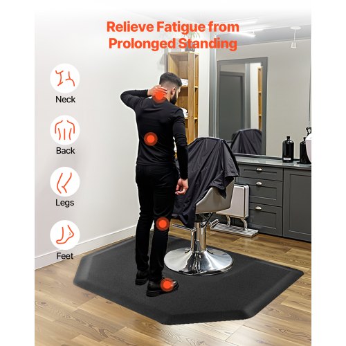 Salon Mat for Hair Stylist 4 x 5 FT Hexagon Salon Chair Mat Anti Fatigue