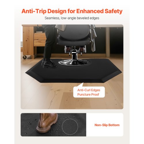 Salon Mat for Hair Stylist 4 x 5 FT Hexagon Salon Chair Mat Anti Fatigue