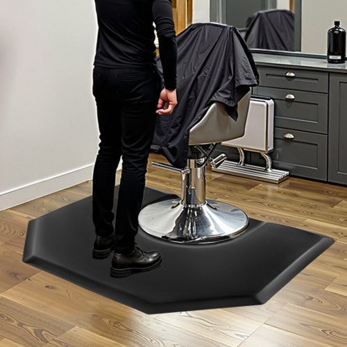 Salon Mat for Hair Stylist 4 x 5 FT Hexagon Salon Chair Mat Anti Fatigue