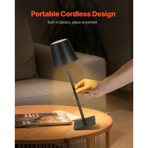 Cordless Table Lamp 2Pack 5200mAh Builtin Rechargeable Battery Desk