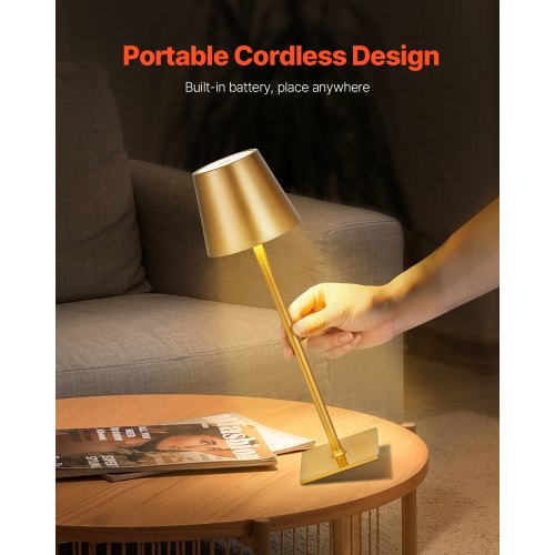 Cordless Table Lamp 2Pack 5200mAh Builtin Rechargeable Battery Desk
