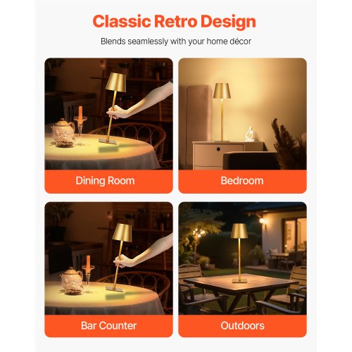 Cordless Table Lamp 2Pack 5200mAh Builtin Rechargeable Battery Desk