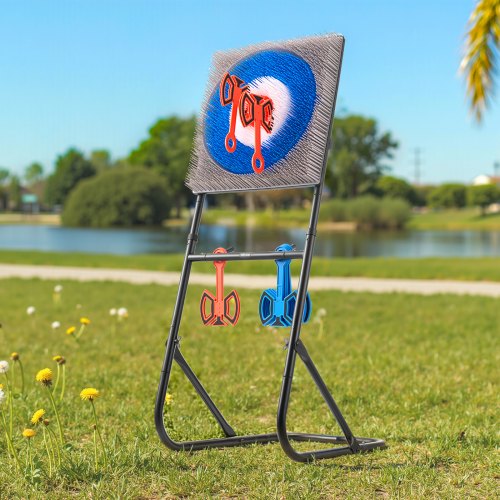 Axe Throwing Game Plastic Bristle Target with 8 Throwing Axes Set Foldable