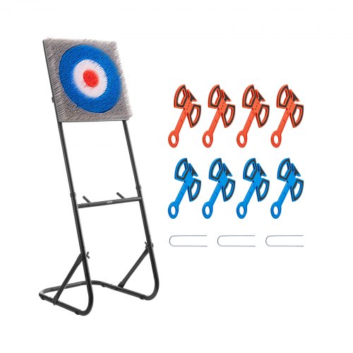 Axe Throwing Game Plastic Bristle Target with 8 Throwing Axes Set Foldable