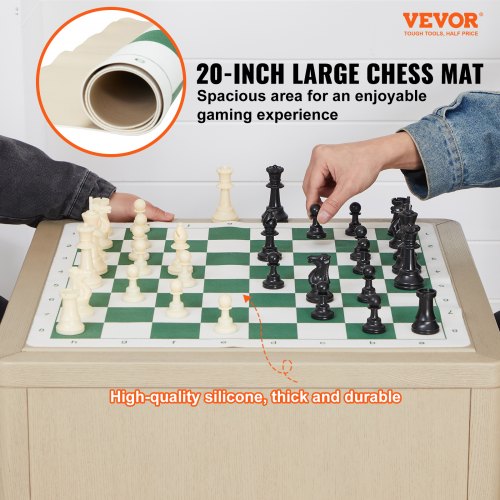 Tournament Chess Set 20 Inch RollUp Beginner Chess Board Foldable