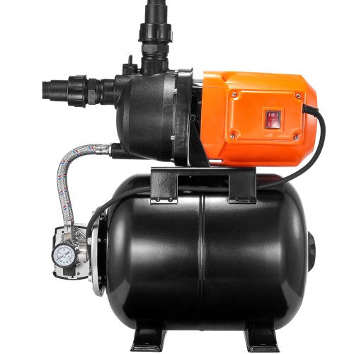 1HP Shallow Well Pump with Pressure Tank 1000GPH Irrigation Booster Pump