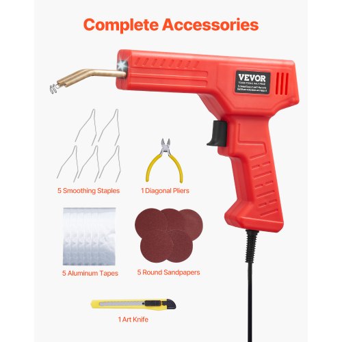 Plastic Welder 100W Plastic Welding Gun with 800PCS Hot Staples
