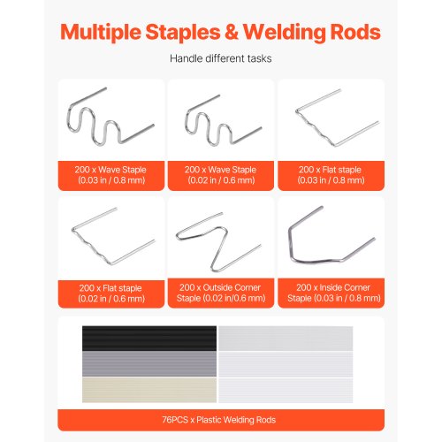 Plastic Welding Kit 220W Plastic Welder Gun with 1200PCS Hot Staples