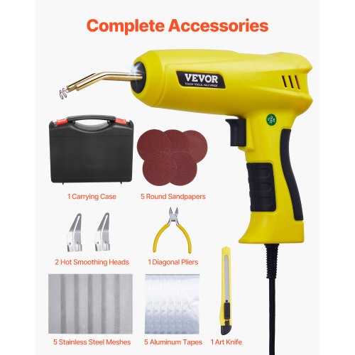 Plastic Welding Kit 220W Plastic Welder Gun with 800PCS Hot Staples 56PCS