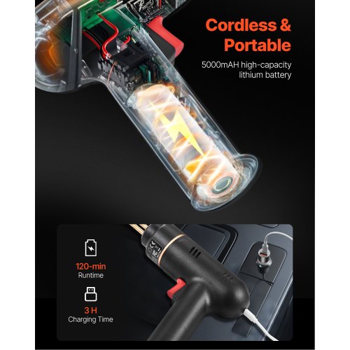 Cordless Plastic Welder 120W Plastic Welding Gun with 400PCS 4 Types Hot