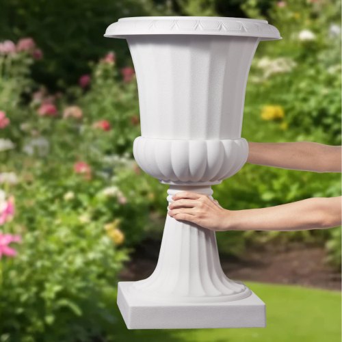 Plastic Urn Planters 158 x 26.4 Inch 2 Pack White Classic Flower Pots