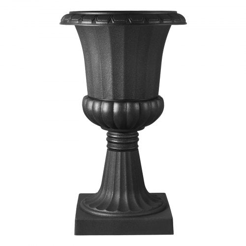 Plastic Urn Planters 158 x 26.4 Inch 2 Pack Black Classic Flower Pots