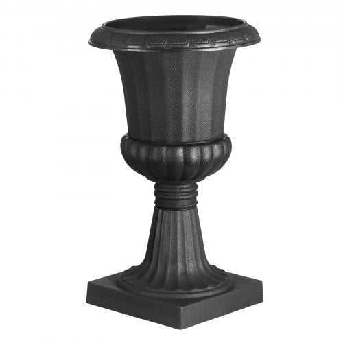 Plastic Urn Planters 158 x 26.4 Inch 2 Pack Black Classic Flower Pots