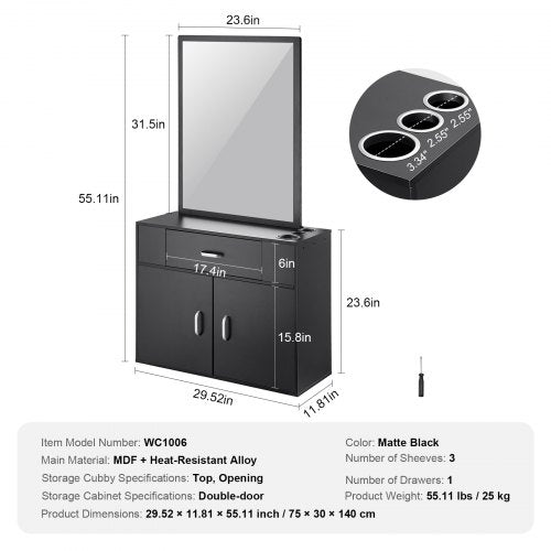 Salon Organizer WallHanging Unit for Hairdressers Complete with 3