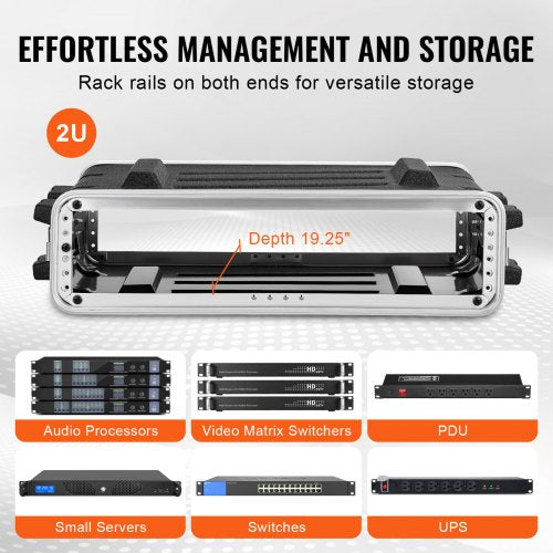 2U Rack Case Standard 19 in Depth Server Rack Cabinet with ABS