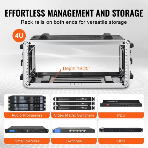 4U Rack Case Standard 19 in Depth Server Rack Cabinet with ABS