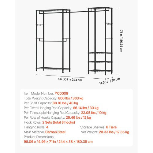 Clothing Garment Rack Heavy Duty Clothes Rack Freestanding Clothes Racks