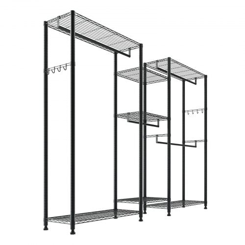 Clothing Garment Rack Heavy Duty Closet Wardrobe 7 Adjustable Tiers