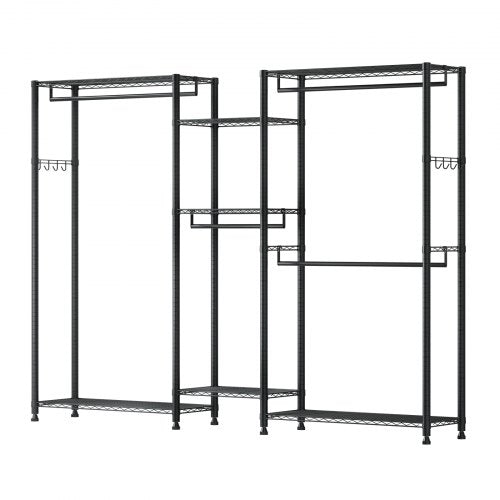 Clothing Garment Rack Heavy Duty Closet Wardrobe 7 Adjustable Tiers