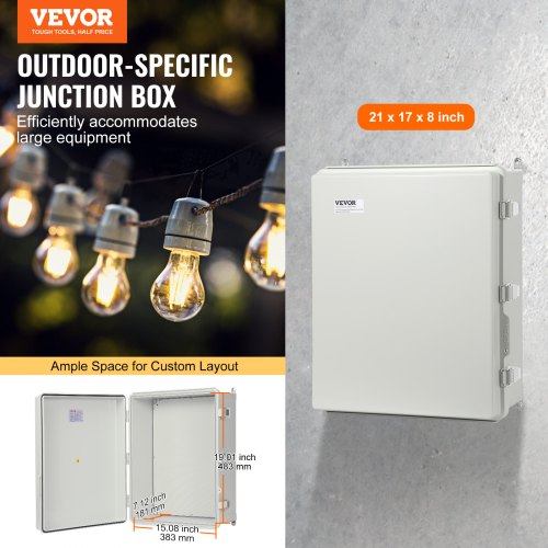 Outdoor Electrical Junction Box 2087 x 1692 x 787 in ABS Plastic