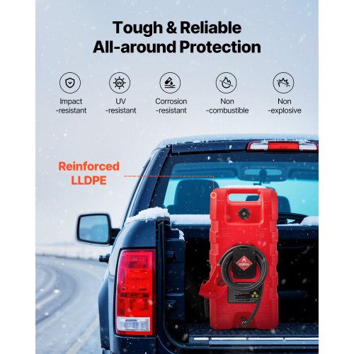 Fuel Caddy 15 Gallon Portable Fuel Tank with Gravity Hand Pump Modes