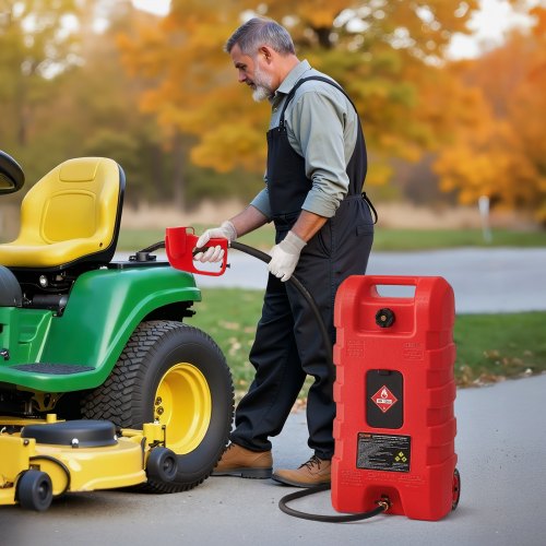 Fuel Caddy 15 Gallon Portable Fuel Tank with Gravity Hand Pump Modes