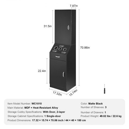 Salon Organizer Station Unit for Hair Professionals Equipped with 3