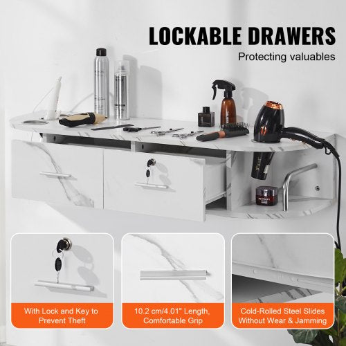 WallMounted Salon Station Equipped with 5 Holders for Hair Dryers
