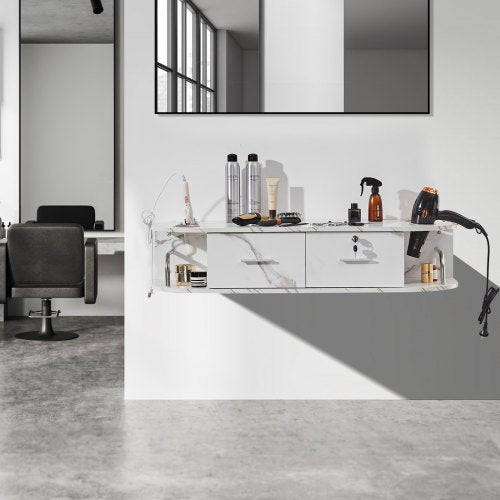 WallMounted Salon Station Equipped with 5 Holders for Hair Dryers