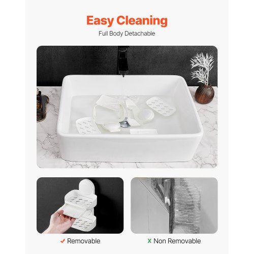 Soap Holder for Shower Double Layer with Suction Cup Wall Mounted